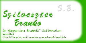 szilveszter branko business card